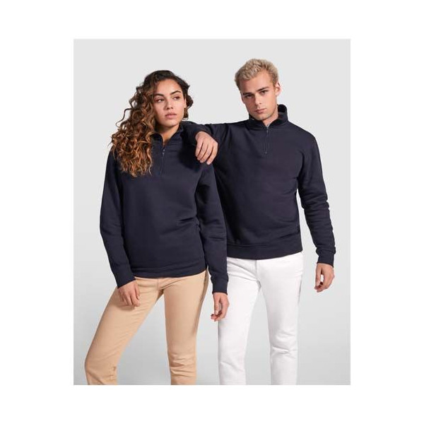 Sweat-shirt demi-fermeture zippée et col polo personnalisable - BCM Goodies