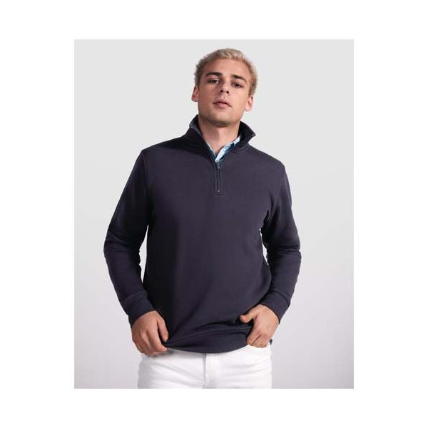 Sweat-shirt demi-fermeture zippée et col polo personnalisable - BCM Goodies
