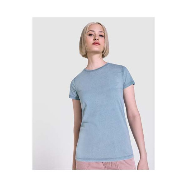 T-shirt femme à manches courtes délavé col ras du cou - BCM Goodies