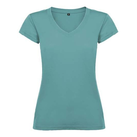 T-shirt Victoria col en V manches courtes pour femme - Personnalisation logo | BCM Goodies