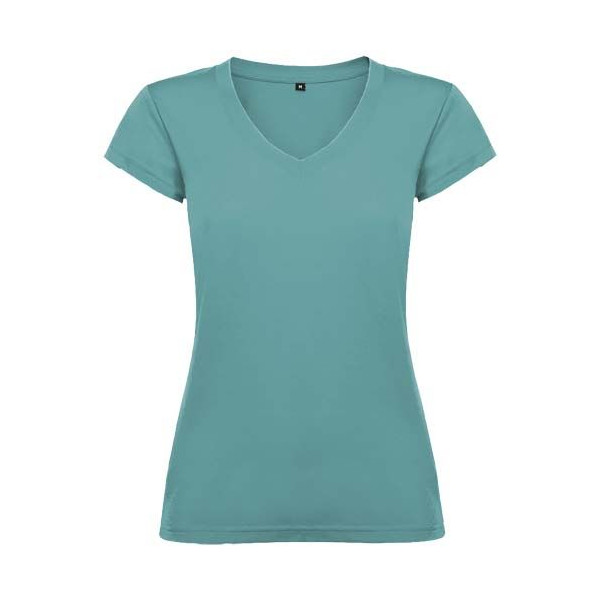 T-shirt Victoria col en V manches courtes pour femme - Personnalisation logo | BCM Goodies