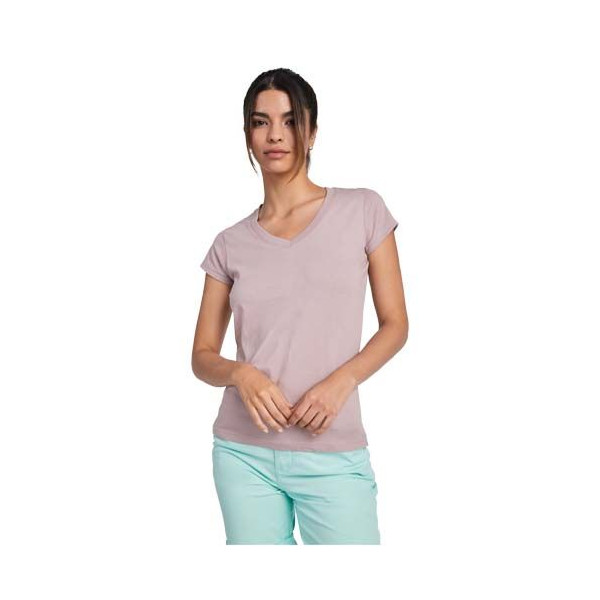 T-shirt Victoria col en V manches courtes pour femme - Personnalisation logo | BCM Goodies