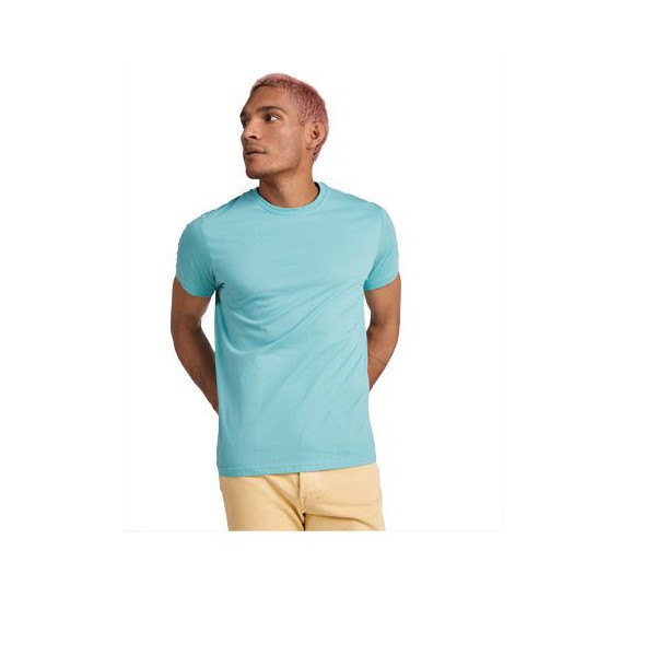 T-shirt tubulaire à manches courtes pour homme - Col rond élasthanne - BCM Goodies