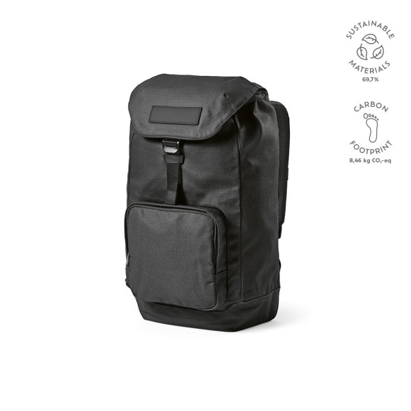 Sac à dos personnalisable Copenhagen Backpack 20L en coton recyclé imperméable avec fermeture boucle G et écusson détachable – B