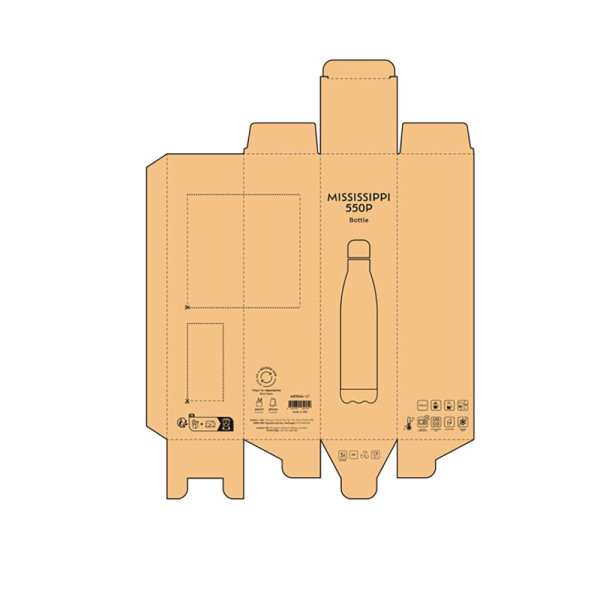 Bouteille Mississippi 550P personnalisable en acier inoxydable recyclé – Goodie écologique pour entreprises | BCM Goodies