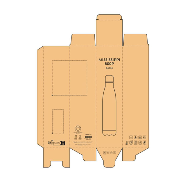Bouteille personnalisable Mississippi 800P en acier inoxydable recyclé – 4 tailles et 15 couleurs – Cadeau d’entreprise écologiq