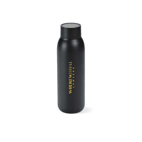 Bouteille isotherme personnalisable La Plata 650 ml en acier inoxydable recyclé avec affichage LED et recharge USB-C – BCM Goodi