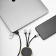Câble Feynman personnalisable multi-connecteurs USB-A, USB-C, Micro-USB, Lightning et sans fil – 1 mètre, matériaux durables rPE