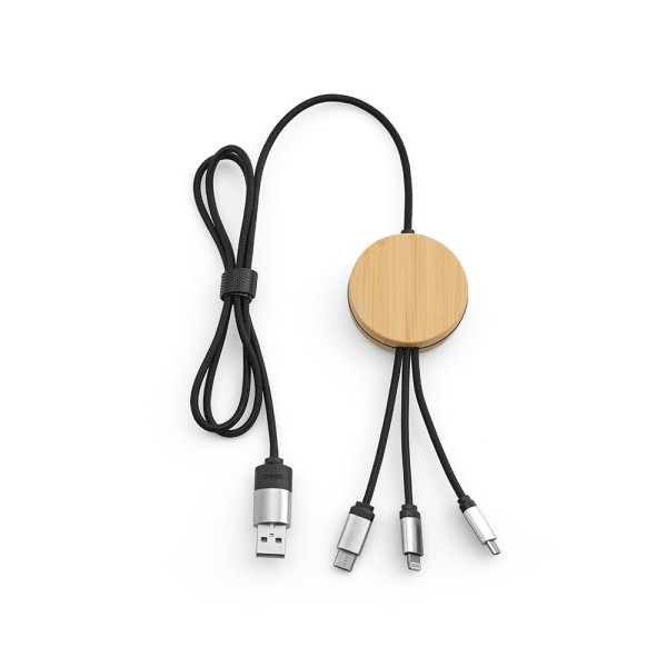 Câble Feynman personnalisable multi-connecteurs USB-A, USB-C, Micro-USB, Lightning et sans fil – 1 mètre, matériaux durables rPE