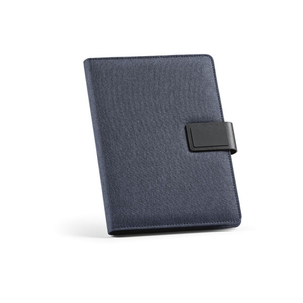 Conférencier personnalisable Tolstoy A5 en rPET avec bloc-notes FSC et fermeture magnétique – Objet publicitaire pour entreprise