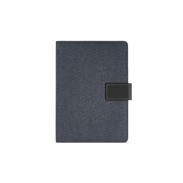 Conférencier personnalisable Tolstoy A5 en rPET avec bloc-notes FSC et fermeture magnétique – Objet publicitaire pour entreprise
