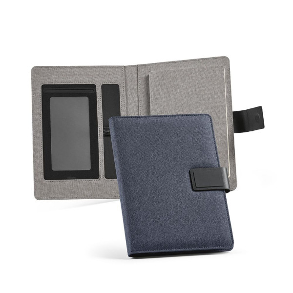 Conférencier personnalisable Tolstoy A5 en rPET avec bloc-notes FSC et fermeture magnétique – Objet publicitaire pour entreprise