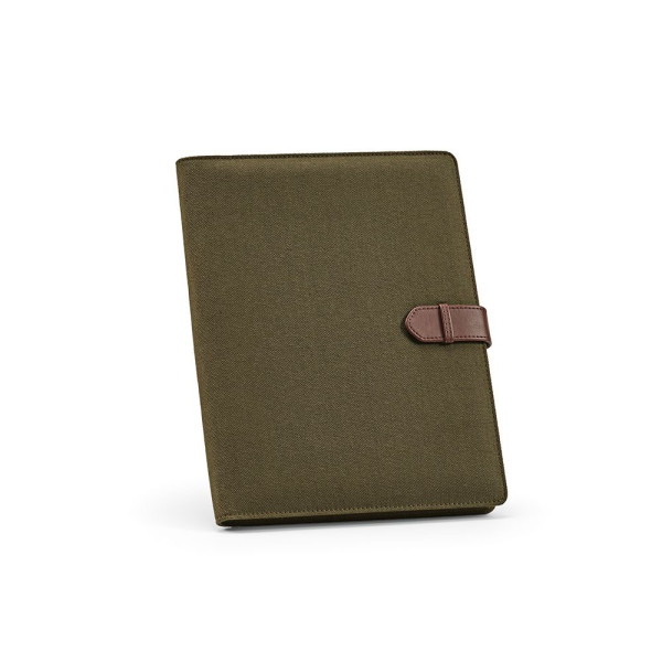 Classeur Eliot A4 en toile de coton recyclée avec pochette tablette et accessoires - BCM Goodies