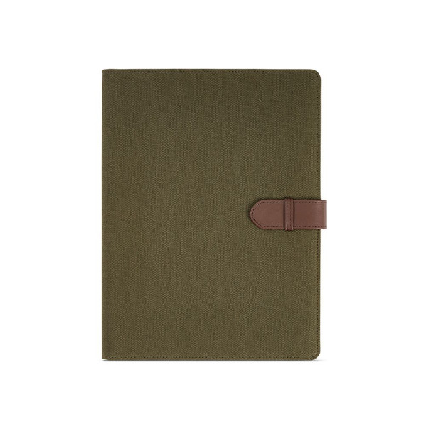 Classeur Eliot A4 en toile de coton recyclée avec pochette tablette et accessoires - BCM Goodies