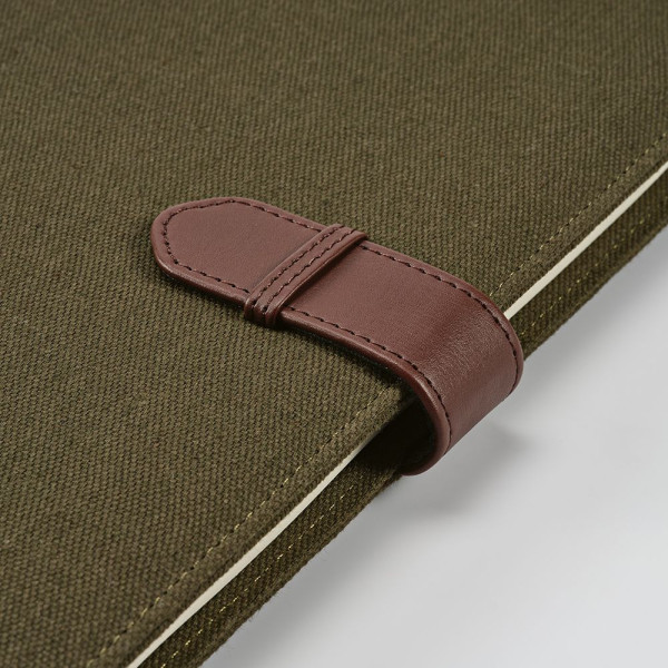 Classeur Eliot A4 en toile de coton recyclée avec pochette tablette et accessoires - BCM Goodies