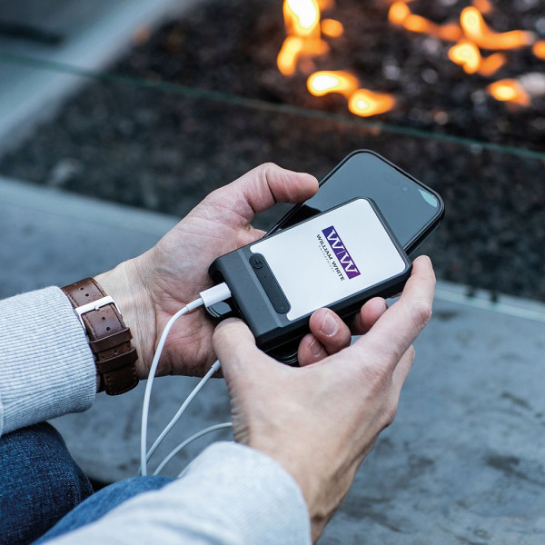 Ampx Powerbank 6000mAh personnalisable – Batterie externe compacte USB A et USB C pour déplacements professionnels – BCM Goodies