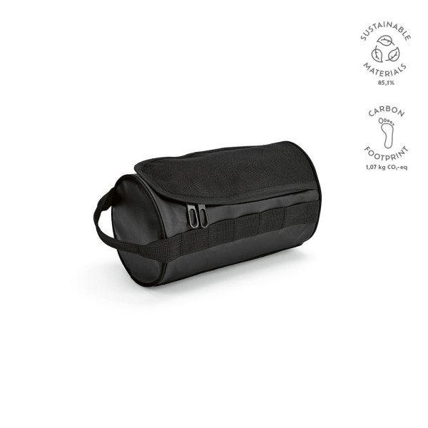 Trousse de toilette personnalisable Riga en polyester recyclé – Accessoire pratique pour déplacements professionnels et cadeaux 