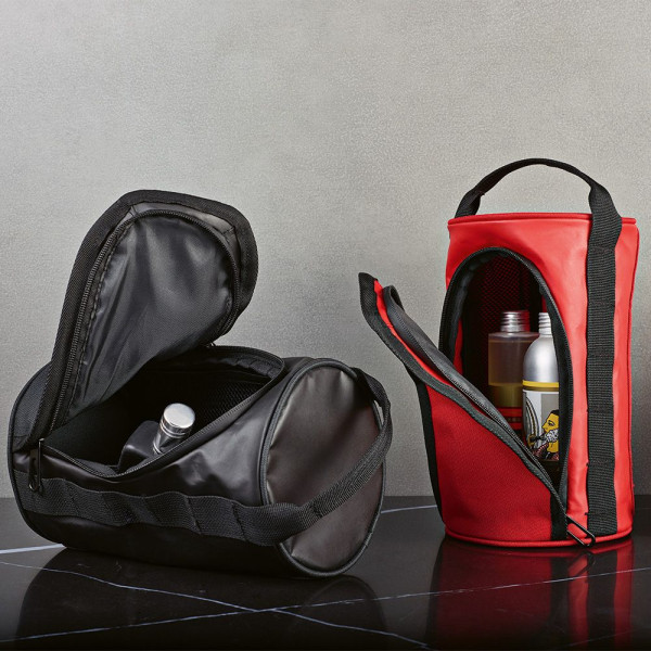 Trousse de toilette personnalisable Riga en polyester recyclé – Accessoire pratique pour déplacements professionnels et cadeaux 