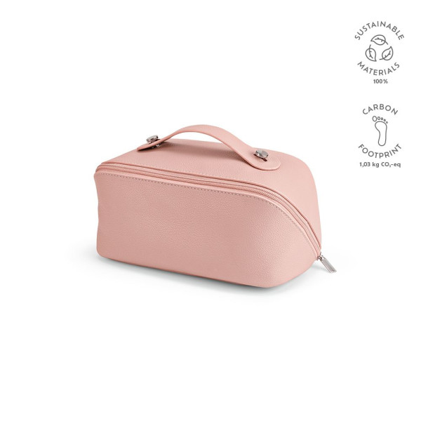 Trousse de toilette Macao en cuir recyclé avec compartiments spacieux et fermeture éclair – Accessoire de voyage BCM Goodies