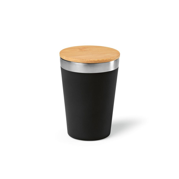 Gobelet de voyage Don Travel Cup 400 ml en acier inoxydable recyclé avec couvercle bambou – BCM Goodies