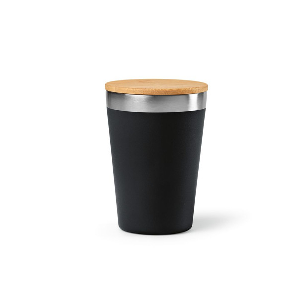 Gobelet de voyage Don Travel Cup 400 ml en acier inoxydable recyclé avec couvercle bambou – BCM Goodies