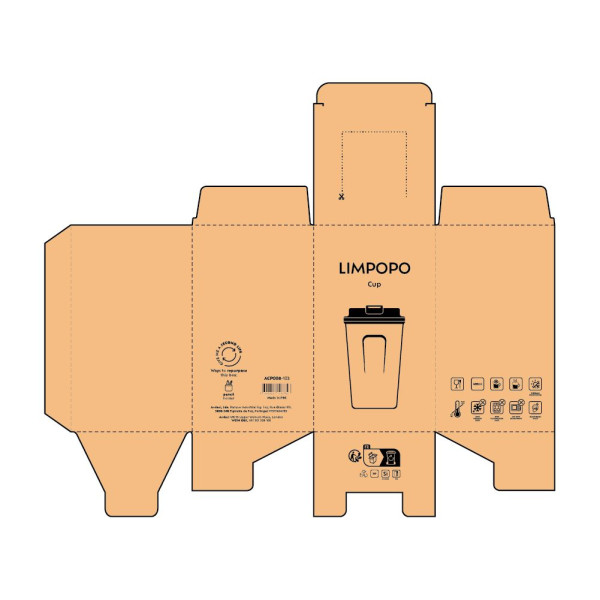 Gobelet de voyage en acier inoxydable recyclé Limpopo Travel Cup 490 ml – Isotherme, écologique et facile à nettoyer