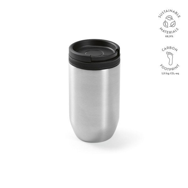 Gobelet isotherme personnalisable Okavongo Travel Cup en acier recyclé – Objet publicitaire pratique pour entreprises