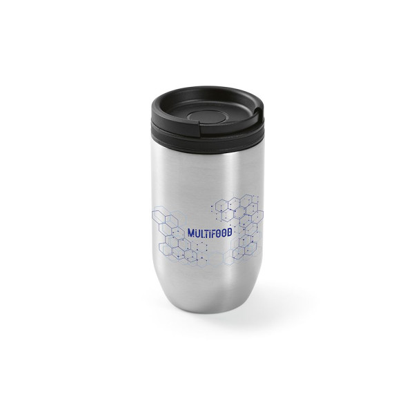 Gobelet isotherme personnalisable Okavongo Travel Cup en acier recyclé – Objet publicitaire pratique pour entreprises