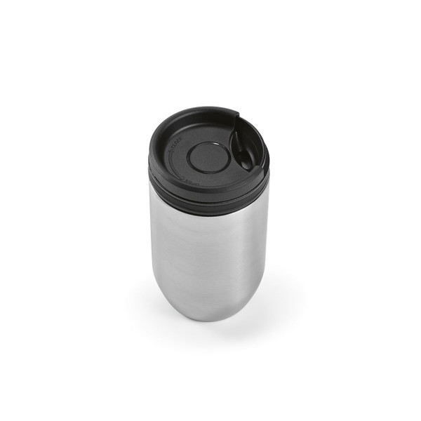 Gobelet isotherme personnalisable Okavongo Travel Cup en acier recyclé – Objet publicitaire pratique pour entreprises