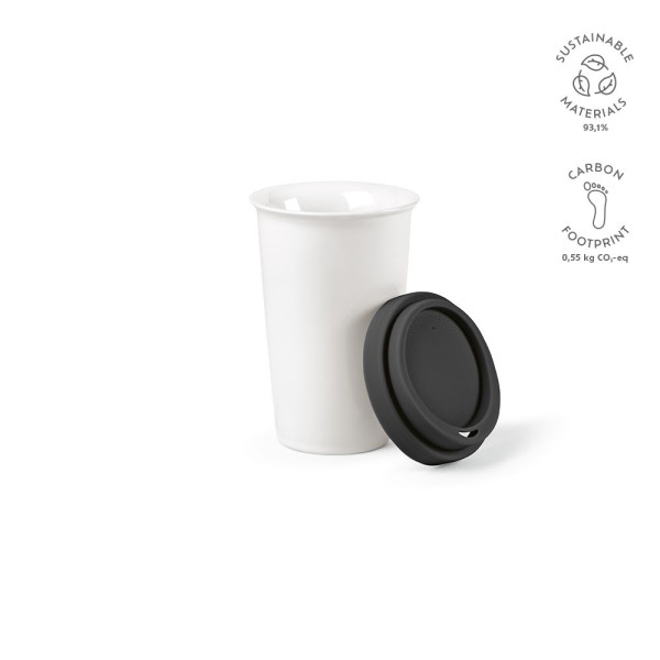 Tasse de voyage Tagus Travel Cup 300 ml en céramique avec couvercle silicone – BCM Goodies