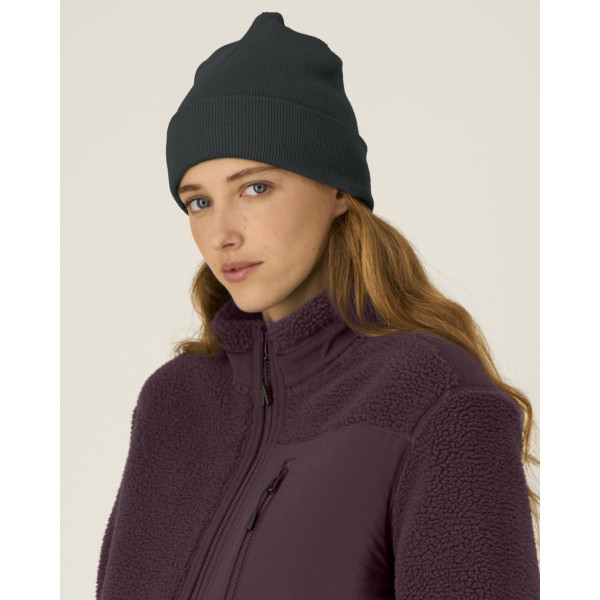Bonnet Rib Beanie personnalisable en coton bio et polyester recyclé – Accessoire écologique BCM Goodies