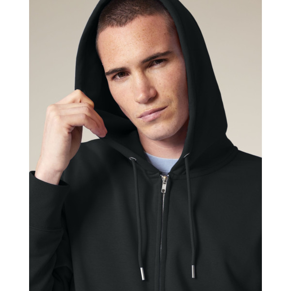 Sweatshirt zippé personnalisable Connector 2.0 – Hoodie unisexe écoresponsable pour communication d’entreprise