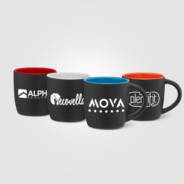 Tasse en céramique noire matte 355 ml personnalisable Zanzibar ColourPop – Mug publicitaire B2B BCM Goodies
