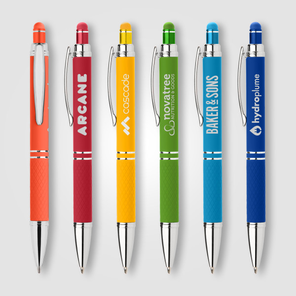 Stylo gel stylet Phoenix Softy Brights personnalisé avec logo gravure laser – Goodies d’entreprise BCM Goodies