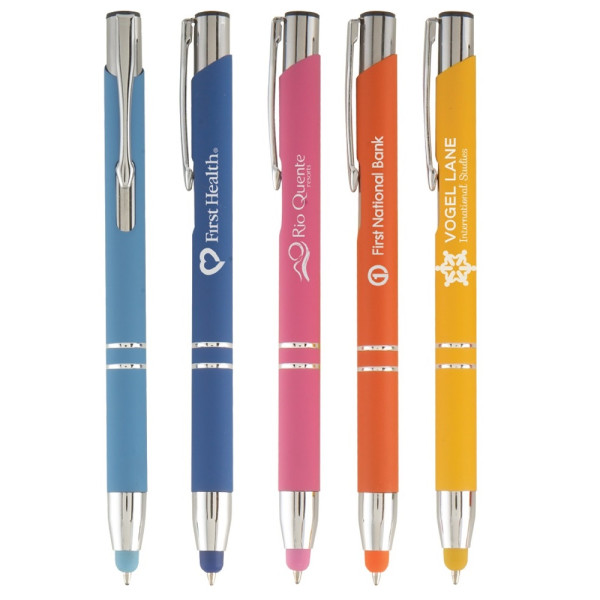 Stylo publicitaire Crosby Softy avec stylet personnalisé – Objet de communication pour entreprises