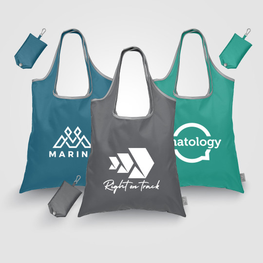 Santorini Fourre-tout pliable rPET personnalisé – Sac publicitaire réutilisable et responsable pour entreprises – BCM Goodies
