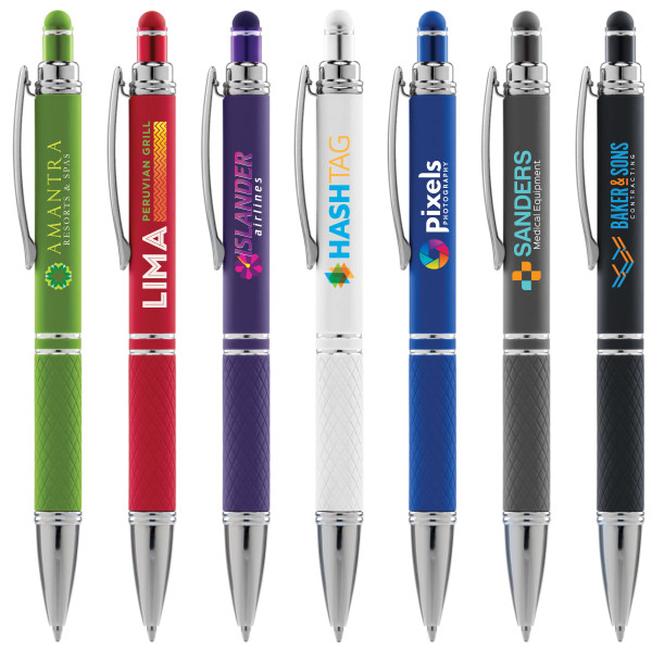 Stylo publicitaire personnalisable Phoenix Softy Stylet avec gravure ou impression couleur – BCM Goodies
