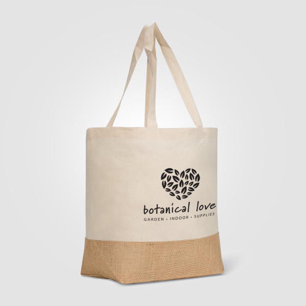 Sac cabas personnalisé Rio™ Shopper Tote Bag 20L en coton et jute recyclés – Goodies entreprise BCM Goodies