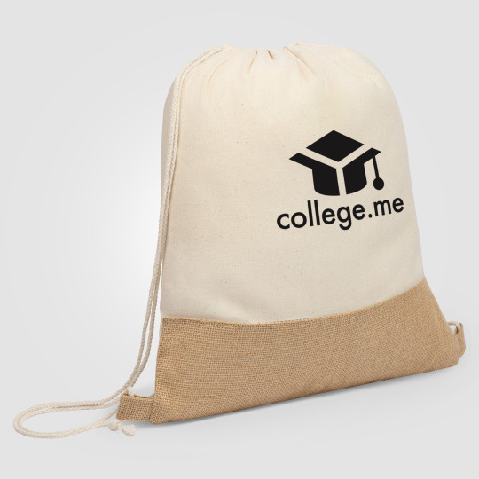 Sac à cordon personnalisé en coton recyclé et jute 140 gsm Rio – Goodie B2B responsable BCM Goodies