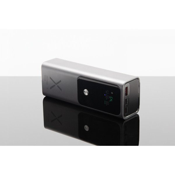Powerbank portable 100W 20000mAh avec écran TFT, double USB-C, USB-A et accessoires – BCM Goodies