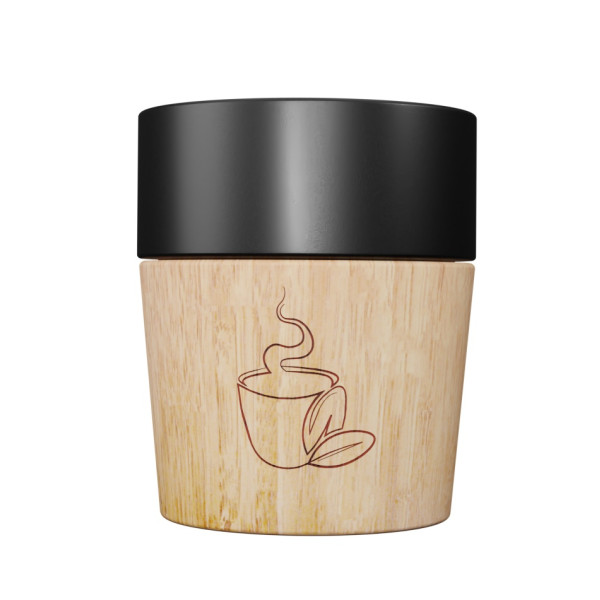 Tasse smart magnet individuelle personnalisable - Mug céramique 150 ml avec base aimantée bois pour cadeaux d’entreprise BCM Goo