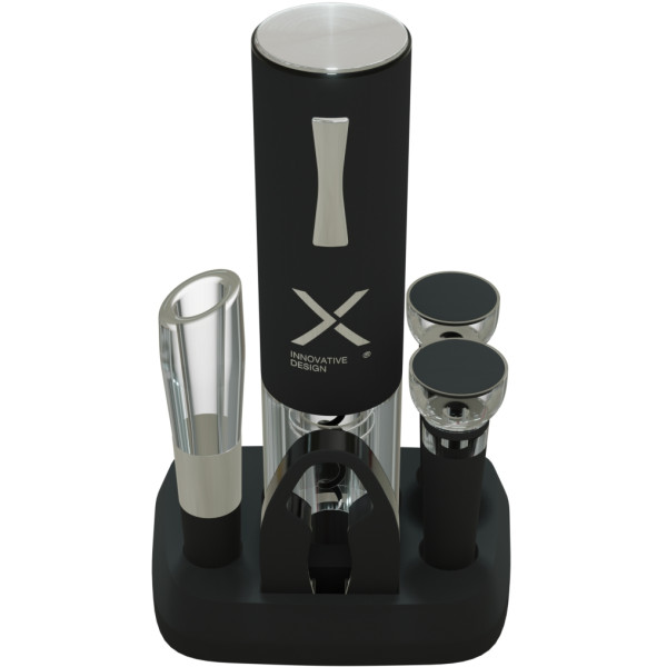 Coffret accessoires vin personnalisable avec tire-bouchon électrique, aérateur, coupe-capsule et bouchon à vide – BCM Goodies