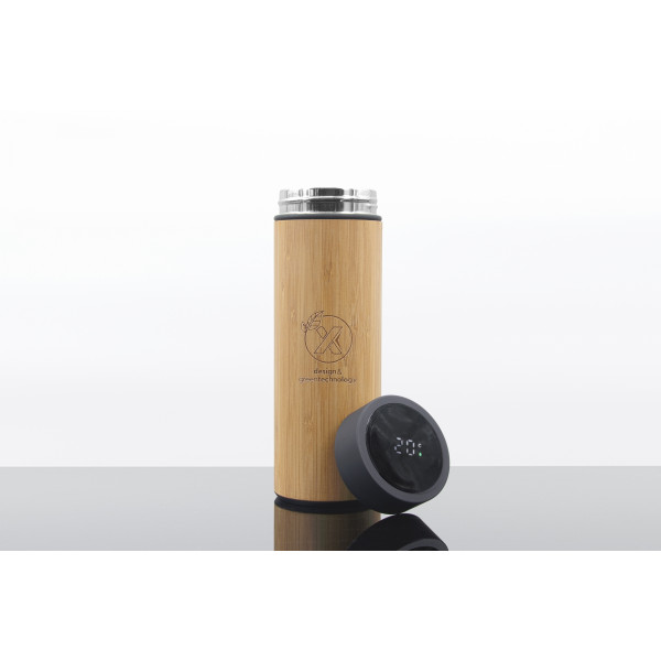 Bouteille isotherme personnalisable 400 ml avec capteur de température – Smart Bottle Éco pour entreprises