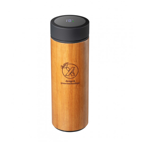 Bouteille isotherme personnalisable 400 ml avec capteur de température – Smart Bottle Éco pour entreprises