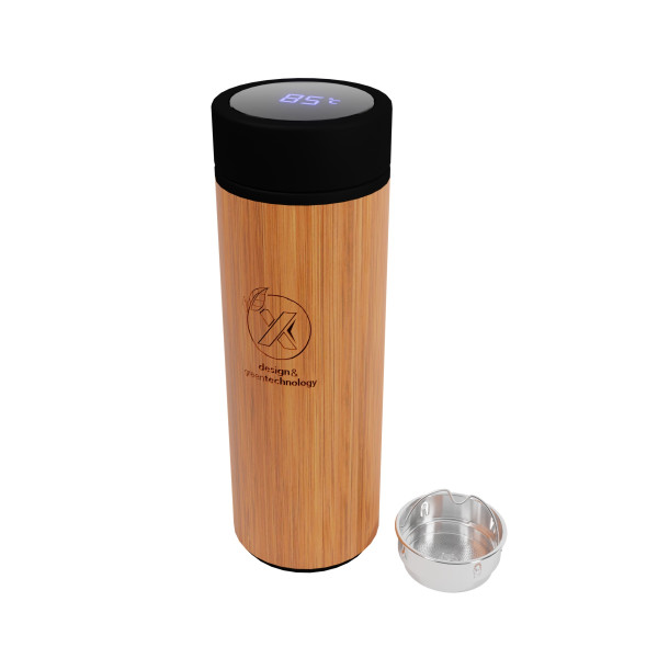 Bouteille isotherme personnalisable 400 ml avec capteur de température – Smart Bottle Éco pour entreprises