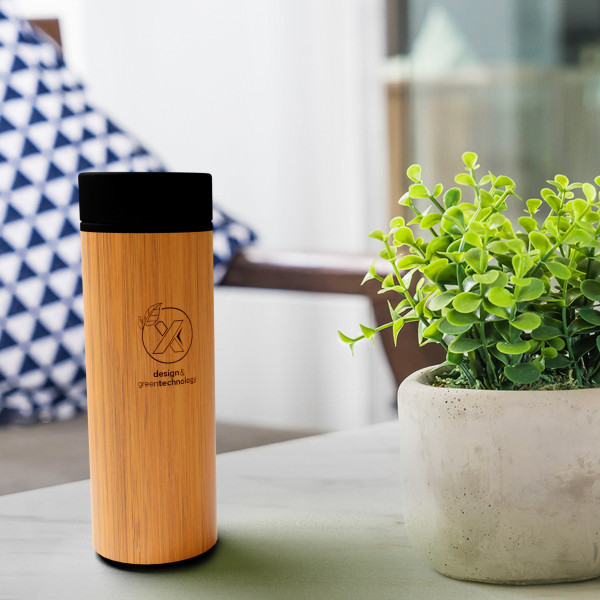 Bouteille isotherme personnalisable 400 ml avec capteur de température – Smart Bottle Éco pour entreprises