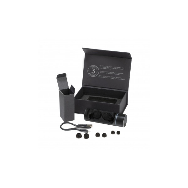 Oreillettes sans fil Bluetooth 5.0 avec boîtier de chargement métal et micro intégré – BCM Goodies