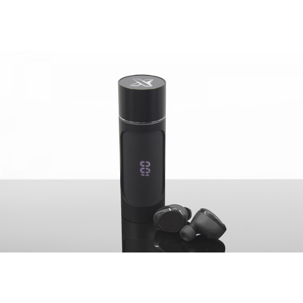 Oreillettes sans fil Bluetooth 5.0 avec boîtier de chargement métal et micro intégré – BCM Goodies