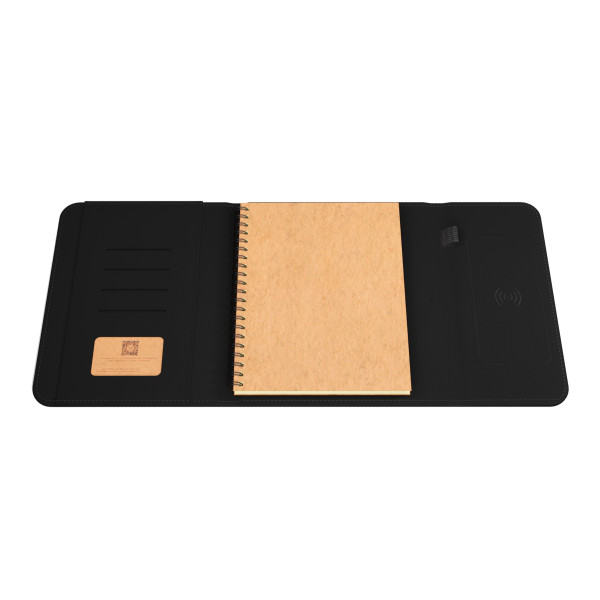 Carnet personnalisable avec logo lumineux et recharge sans fil 4000 mAh – Goodies entreprise BCM