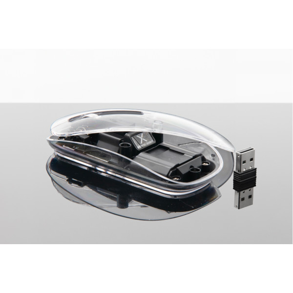 Souris sans fil transparente personnalisable avec logo lumineux – Cadeau d’entreprise B2B BCM Goodies